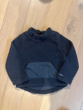GAP Black Sherpa Pullover with Nylon Pocket